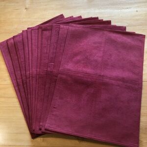 NWT set of 11 Faux Suede Burgundy Red Placemats Pier 1